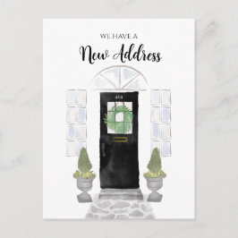 Ny adress Vi har flyttat Svartpunkt för vattenfärg Vykort