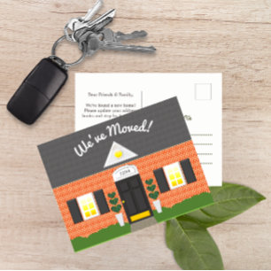 Ny adress vykort för tegelstenhusFacade