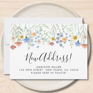 Ny adress Wildflowers Flytt Meddelande