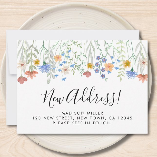 Ny adress Wildflowers Flytt  Meddelande (Skapare uppladdad)
