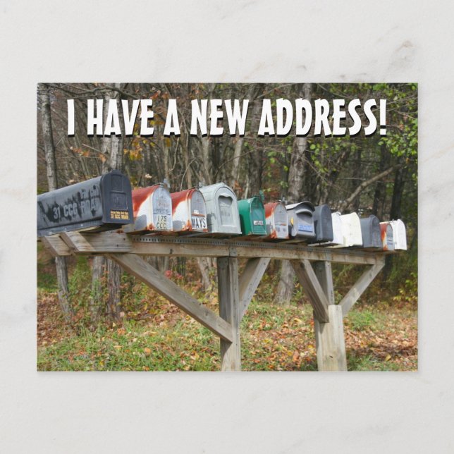 Ny adressändring postkort meddelande vykort (Framsida)