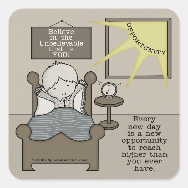 Ny affärsmöjlighet fyrkantigt klistermärke (Framsida)