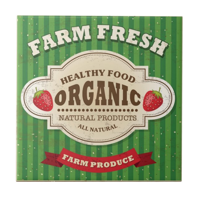 Ny affischdesign för Retro lantgård Kakelplatta (Framsidan)