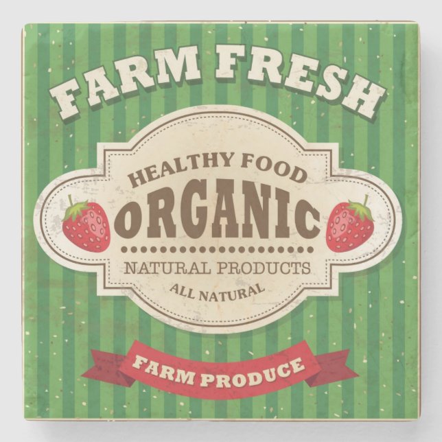 Ny affischdesign för Retro lantgård Underlägg Sten (Framsidan)