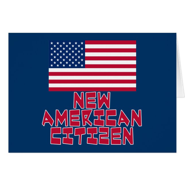 Ny amerikanmedborgare med amerikanska flaggan hälsningskort (Framsidan Horizontal)