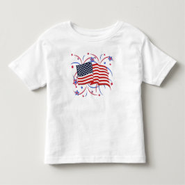 Ny amerikansk flagga och fyrverkerier   t shirt