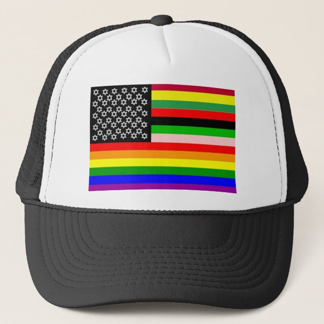 Ny amerikansk Flagga Truckerkeps (Framsida)