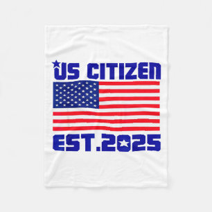 Ny amerikansk medborgare Est 2025 Amerikansk invan Fleecefilt