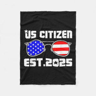 Ny amerikansk medborgare Est 2025 Amerikansk invan Fleecefilt