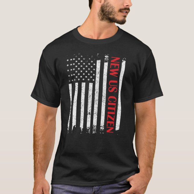 Ny amerikansk medborgare, USA, stolt Ny amerikansk T Shirt (Framsida)