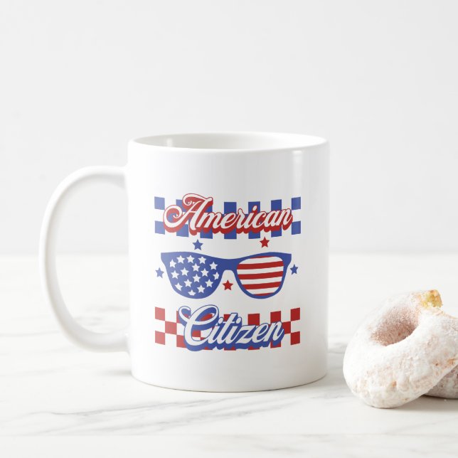 Ny amerikansk medborgarskapsinstruktion Invandrare Kaffemugg (Med munk)