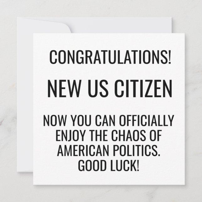 Ny amerikansk medborgarskapsinvandrare julkort (Framsida)