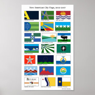 Ny amerikanstadsflaggor, 2012-2017 poster