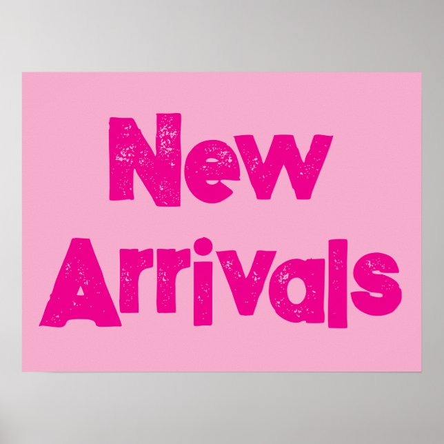 Ny ankomstskylt, Rosa Retail Signage, Boutique Poster (Framsidan)