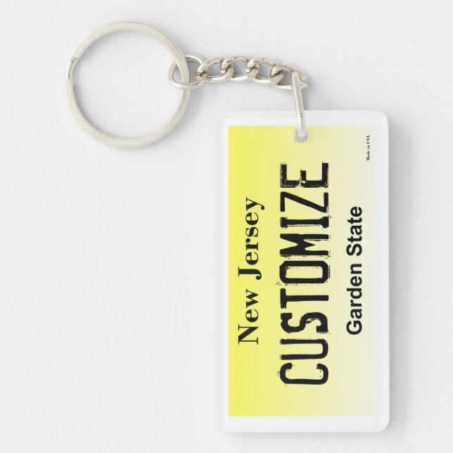 Ny anpassade - jerseyregistreringsskyltkeychain (Framsidan)