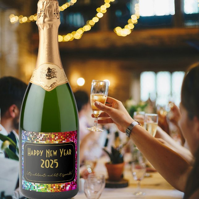 Ny årsetikett för mousserande Anpassningsbar (Skapare uppladdad)