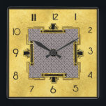 Ny Art Deco-designruta Fyrkantig Klocka<br><div class="desc">Jag har lagt till en ny Art Deco Stil-design till denna fyrkantiga klocka,  med användning av kommersiellt inslag som jag har färgad för. Något unikt för ditt hem eller för ge som gåva till konst deco älskare.</div>