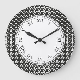 NY Art Deco Metropolitan Modern Black and White Stor Klocka
