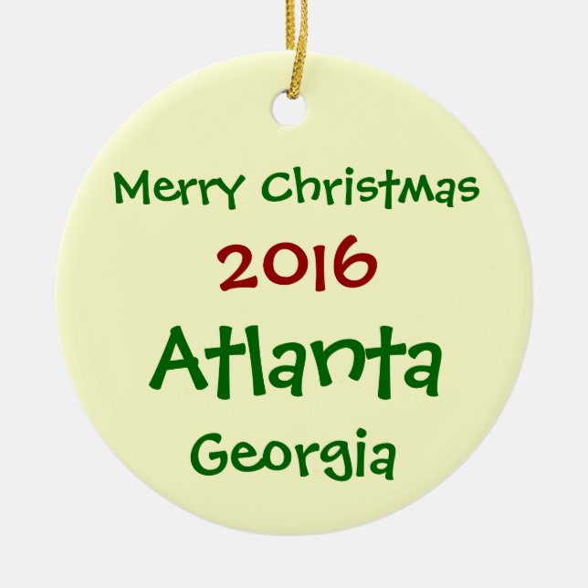 NY ATLANTA GEORGIA GOD JULPRYDNAD 2016 JULGRANSPRYDNAD KERAMIK (Framsidan)