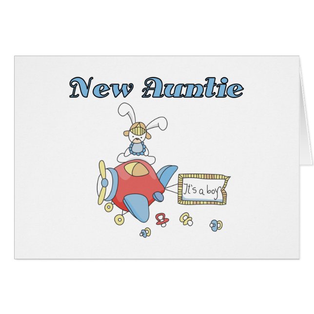 Ny Auntie - flygplanTshirts och gåvor Hälsningskort (Framsidan Horizontal)