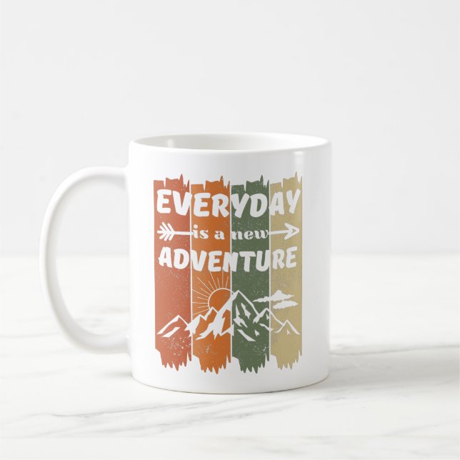 Ny äventyrs vandringsälskare present retro berg kaffemugg (Vänster)