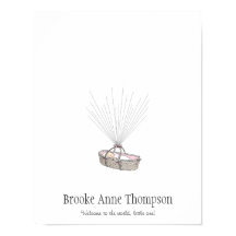 Ny baby fingeravtrycksballong gästbok - Rosa