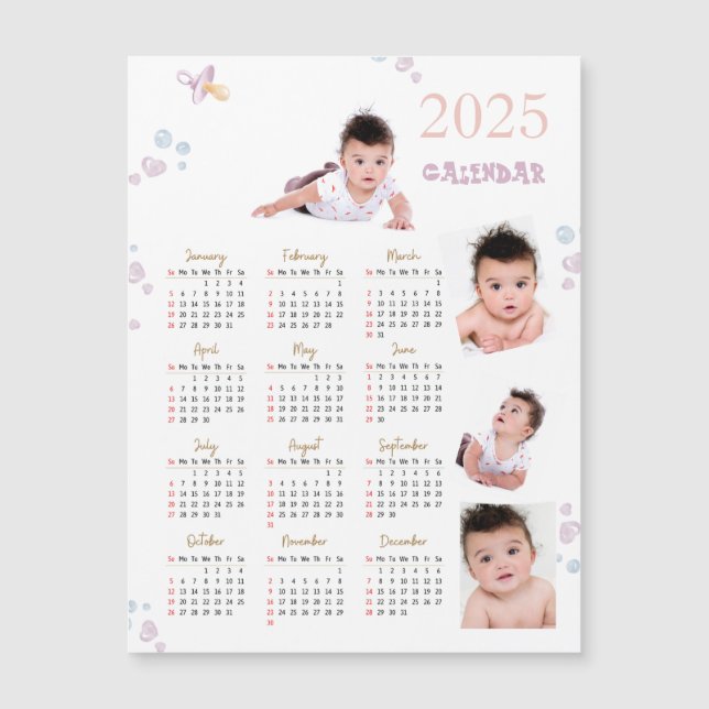Ny Baby Första Året Foto 2025 Kalender  (Framsida)
