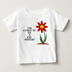 Ny baby storasyster blomma småbarn t-shirt