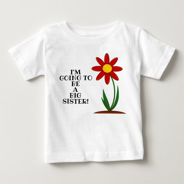 Ny baby storasyster blomma småbarn t-shirt (Framsida)