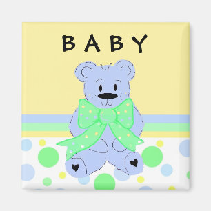 Ny babyblå nallebjörn magnet