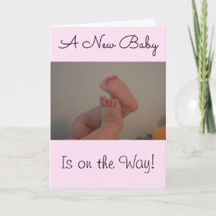 Ny Babyflicka på Väg Grattis Kort