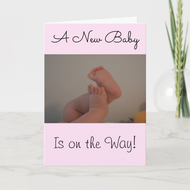 Ny Babyflicka på Väg Grattis Kort (Framsida)