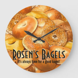 Ny Bagels.Deli.Bagel Shop.Baker.Custom Stor Klocka