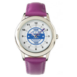 NY! Barn Watch - Personlig - Lila Rosett band Armbandsur