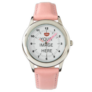 NY! Barnens läderband - Personligens Rosa Armbandsur