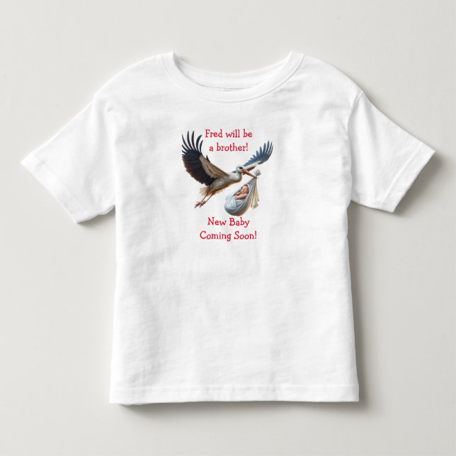 Ny bebis, rolig tillkännagivande för storebror ell t shirt (Framsida)