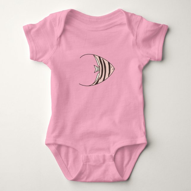 Ny Bebis Söt fisk illustrerad T Shirt (Framsida)