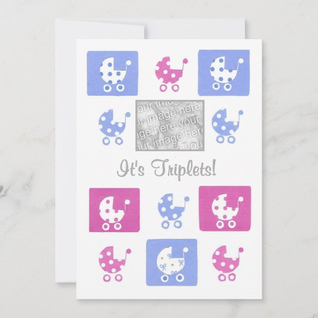 Ny Bebis Trillingar Tillkännagivande Foto Kort (Framsida)