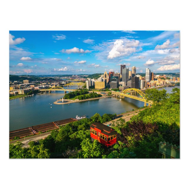*Ny bild på Pittsburgh med Incline-fototryck Fototryck (Framsidan)