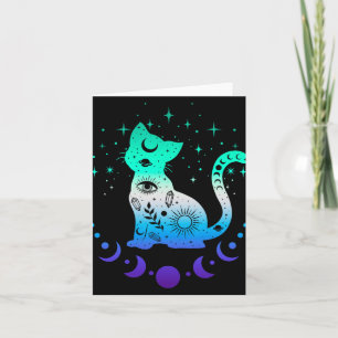 Ny blå gay manlig Mlm Pride Flagga, Astrologi Katt Kort
