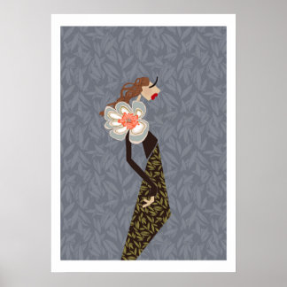 Ny blick Elegant Blomma Glam Moda Konst Affisch