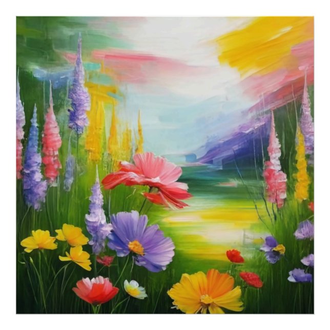 NY! Blommigt Väg Watercolor Foto EnUtvidgning (Framsidan)