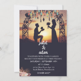 Ny boho, modern elegant Twilight Bröllop Inbjudningar