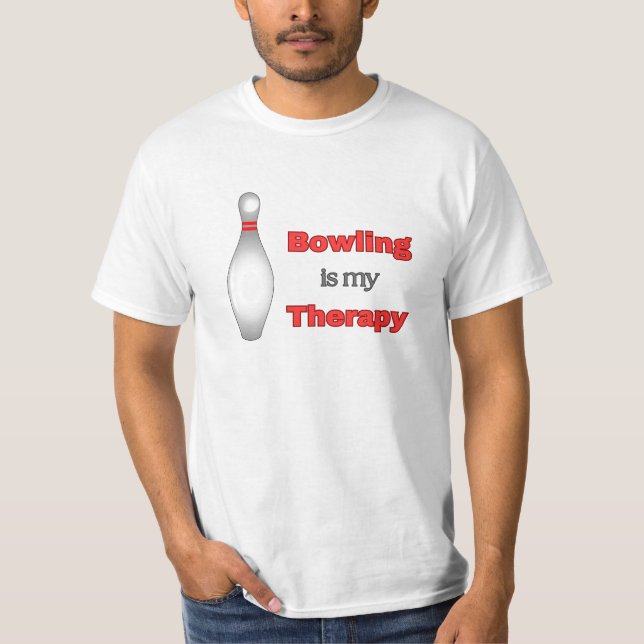 NY! Bowling är min terapi - Bowling T- Shirt T (Framsida)