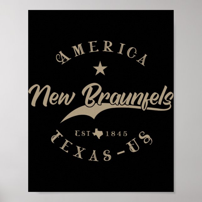 Ny Braunfels Tx Texas Poster (Framsidan)