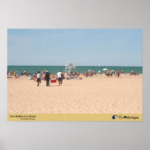 Ny buffelstadsstrand - Michigan Poster