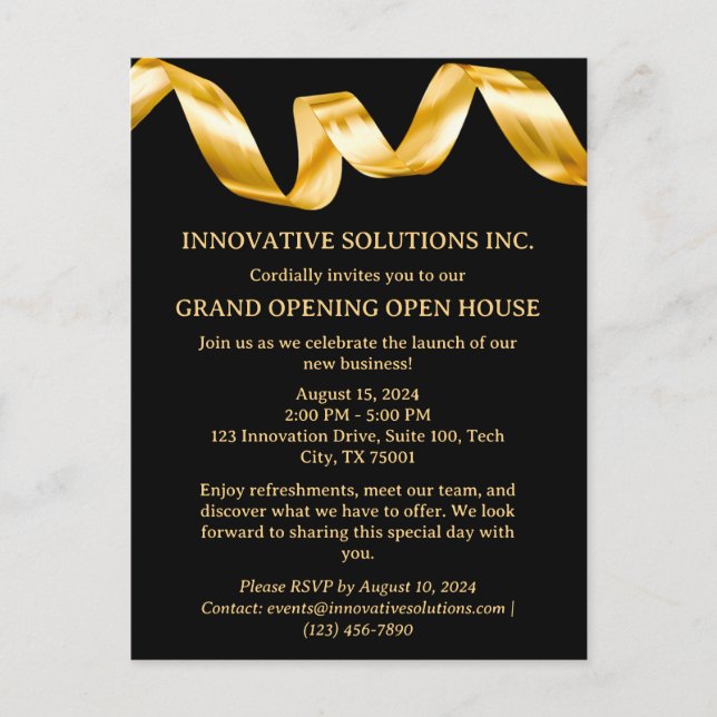 Ny Business Open House-inbjudan Vykort (Framsida)