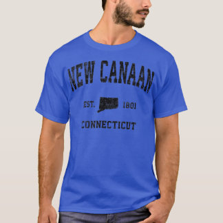 Ny Canaan Connecticut CT Vintage Sports Design Bl T Shirt