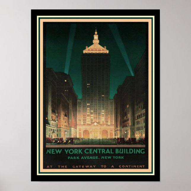 NY Central/Helmsley Byggnad ca.1930 Poster (Framsidan)