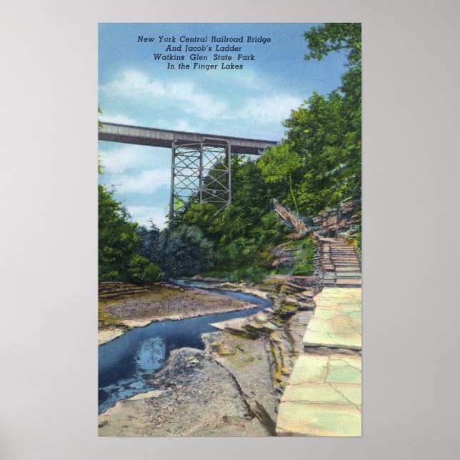 NY Central RR Bridge, Jacob's Ladder Poster (Framsidan)